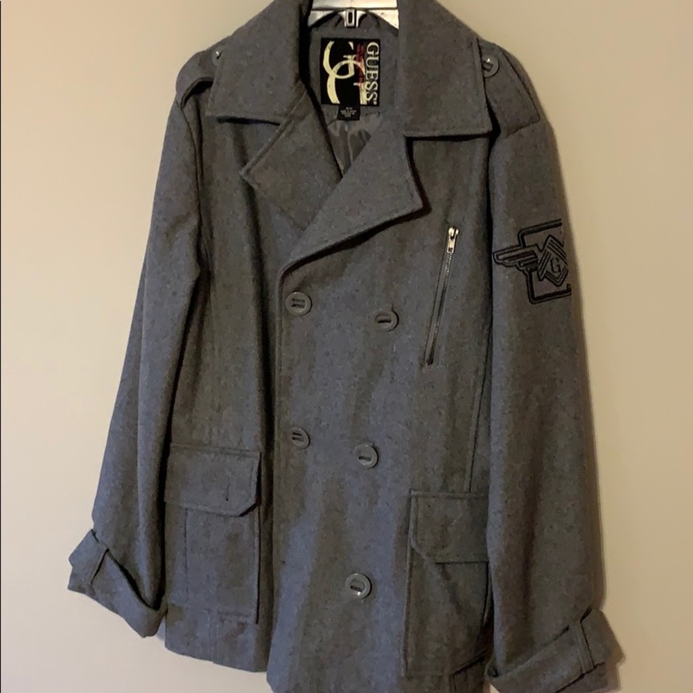 Guess Men’s Military Style Peacoat